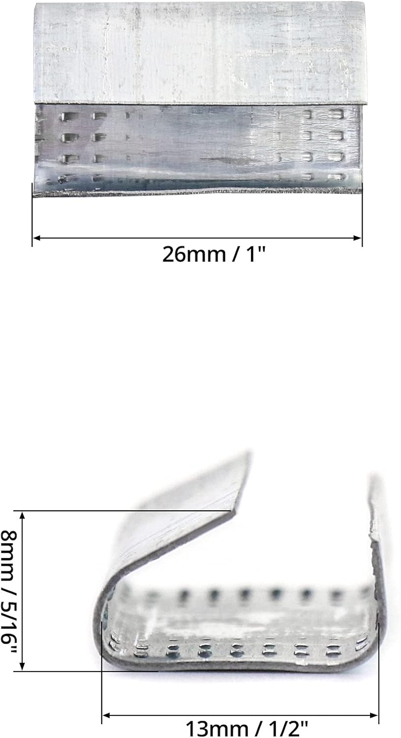 Strapping Open Seal, 200 Pcs Banding Clip Snap-On Gripper Strap Clip for 1/2