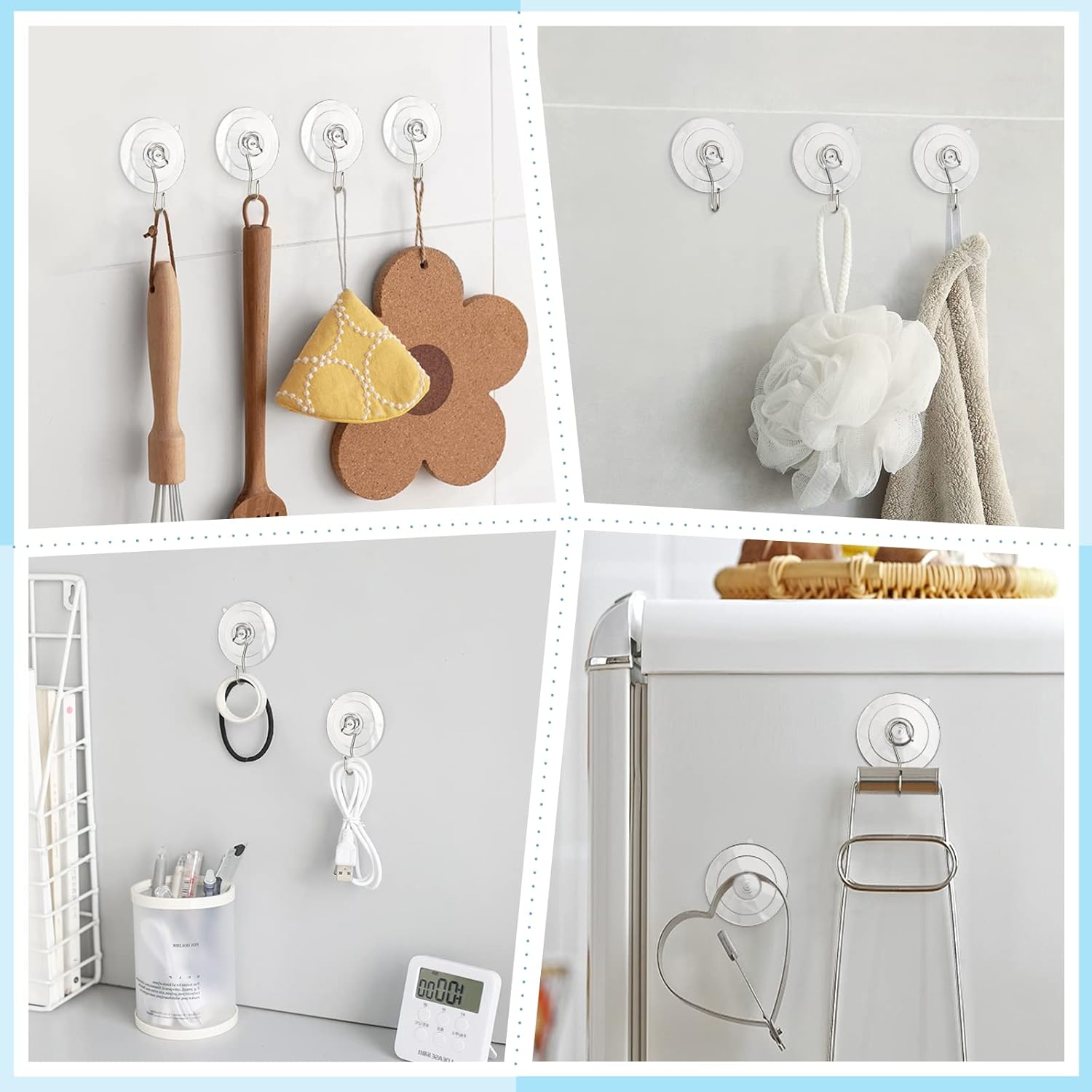 2 Pcs Small Suction Cup Hooks and 12 Pcs Small Suction Cup with Metal Hooks - Image 6