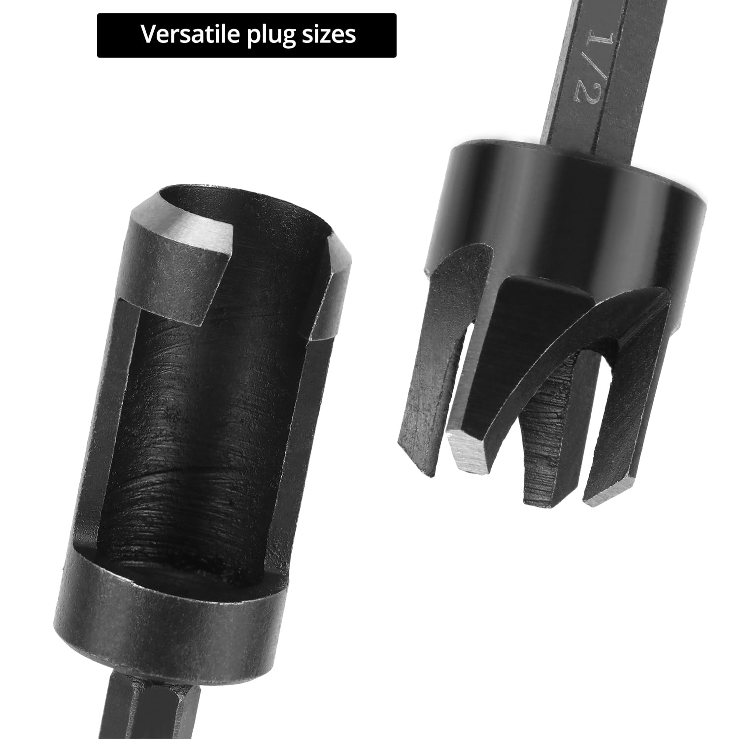 Wood Plug Cutter Drill Bit Set, 8Pcs, Includes 1/4