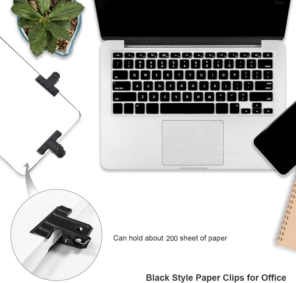 Black Large Bull Clips Thickened, 10 Pcs 3 Inch Long Metal Binder Paper Clip Clamps for Office Kitchen, Drawing Board, Art Crafts (77 mm) - Image 6