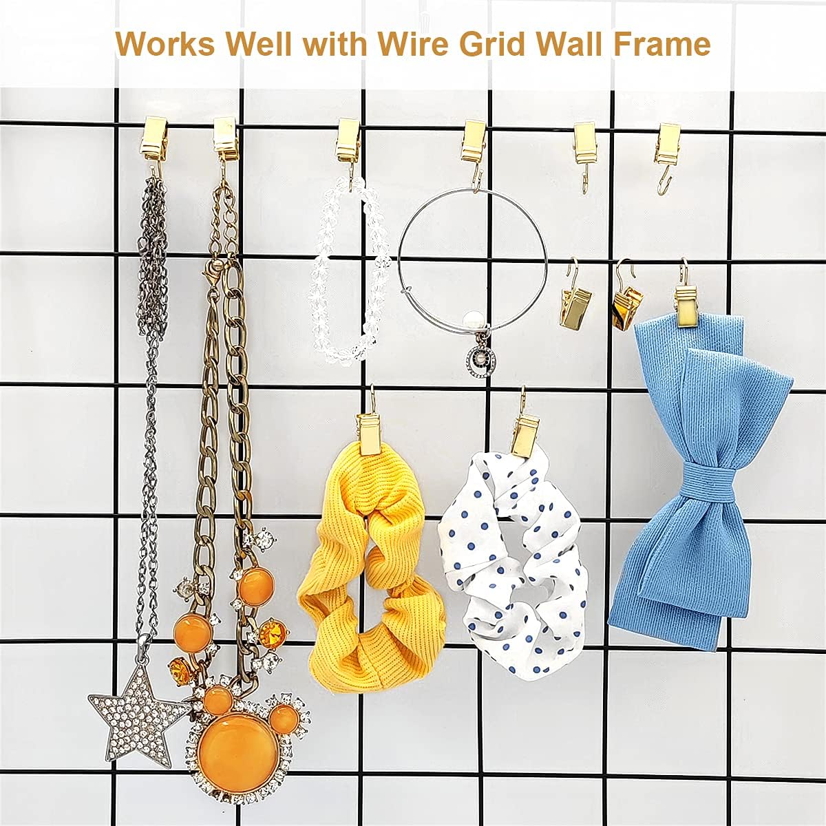 Small Curtain Clips Gold - 100 Pack Stainless Steel Curtain Hooks for Hanging Party String Lights Indoor, Art Crafts, Christmas Wedding Decoration (Light Gold) - Image 2