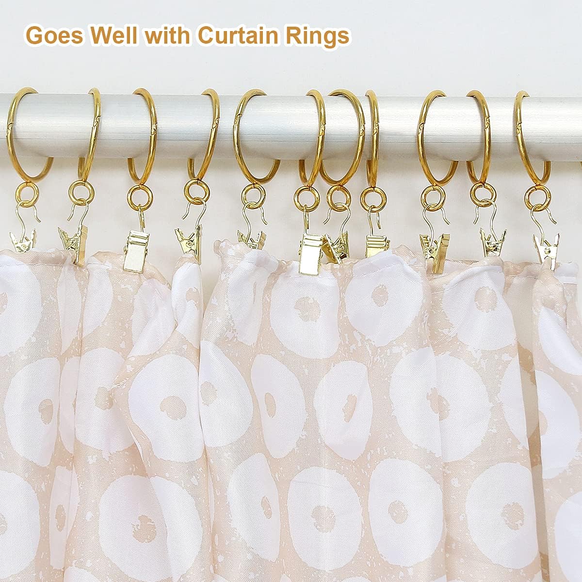Small Curtain Clips Gold - 100 Pack Stainless Steel Curtain Hooks for Hanging Party String Lights Indoor, Art Crafts, Christmas Wedding Decoration (Light Gold) - Image 4