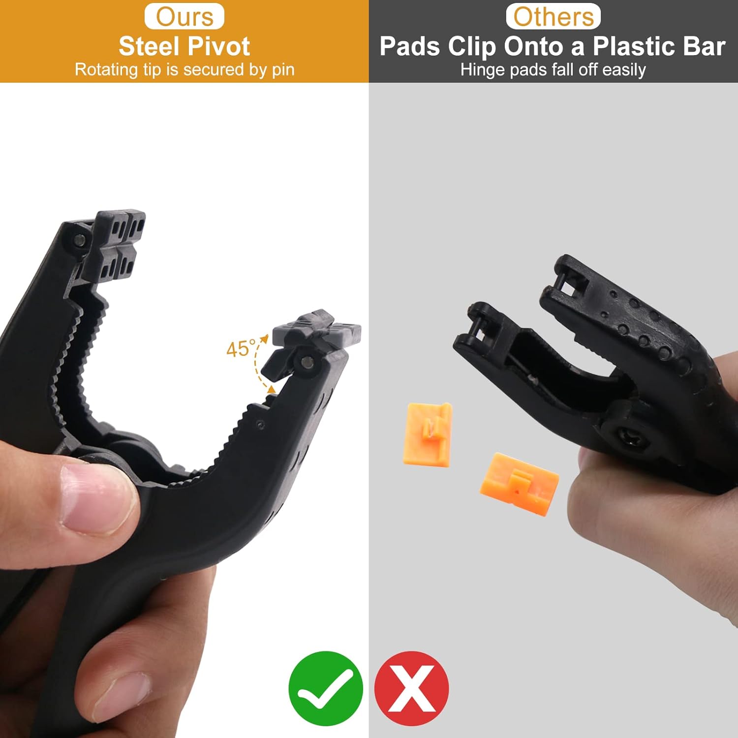 Black Plastic Spring Clamps, 8 Pack 4.5 Inch Large Nylon Spring Clips Heavy Duty Clamp with Metal Pins for Backdrop Art Crafts Woodworking Background - Image 4