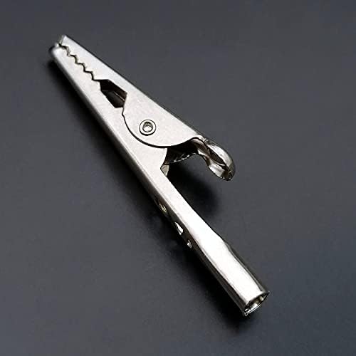 100 Pcs Metal Alligator Clips 2 Inch, 51mm Electrical Steel Crocodile Clips Spring Clamps Silver Tone Nickel Plated - Image 1