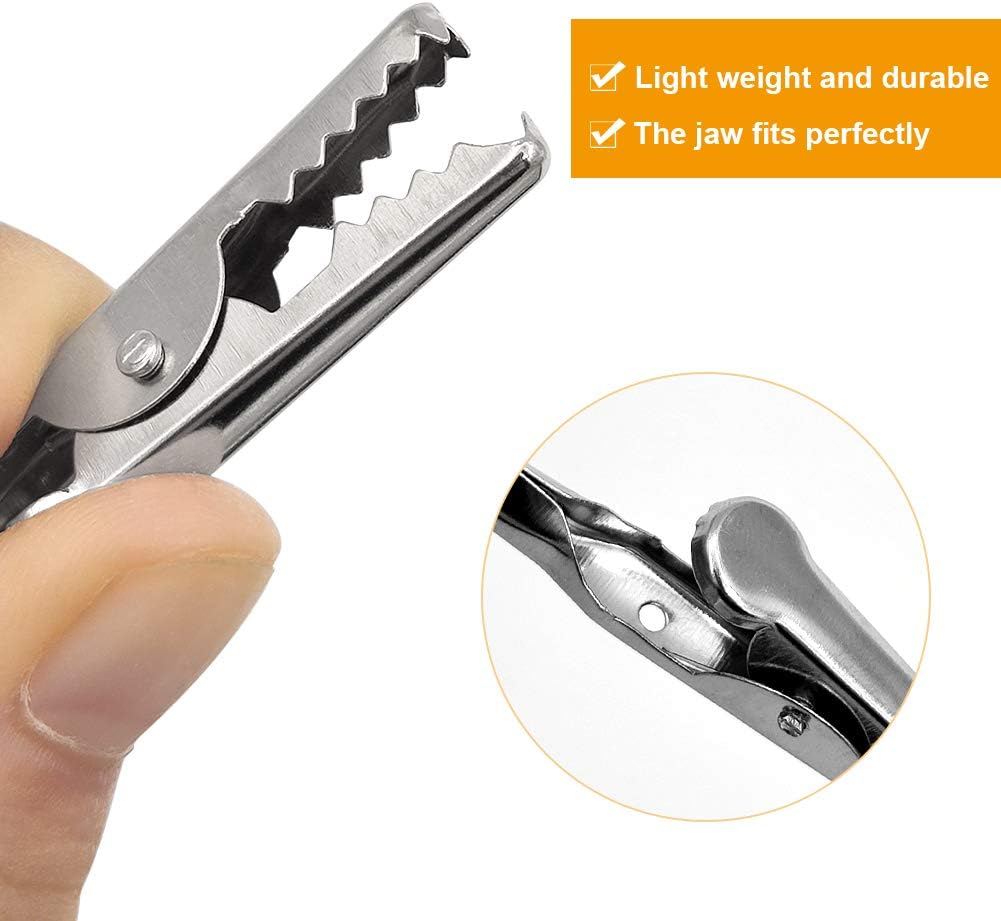 100 Pcs Metal Alligator Clips 2 Inch, 51mm Electrical Steel Crocodile Clips Spring Clamps Silver Tone Nickel Plated - Image 6