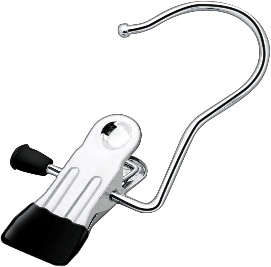 Boot Hanging Clips Hooks - 8 Pcs Boot Hangers Laundry Clips Stainless Steel Clothes Pins for Drying Sock (Black) - Image 1
