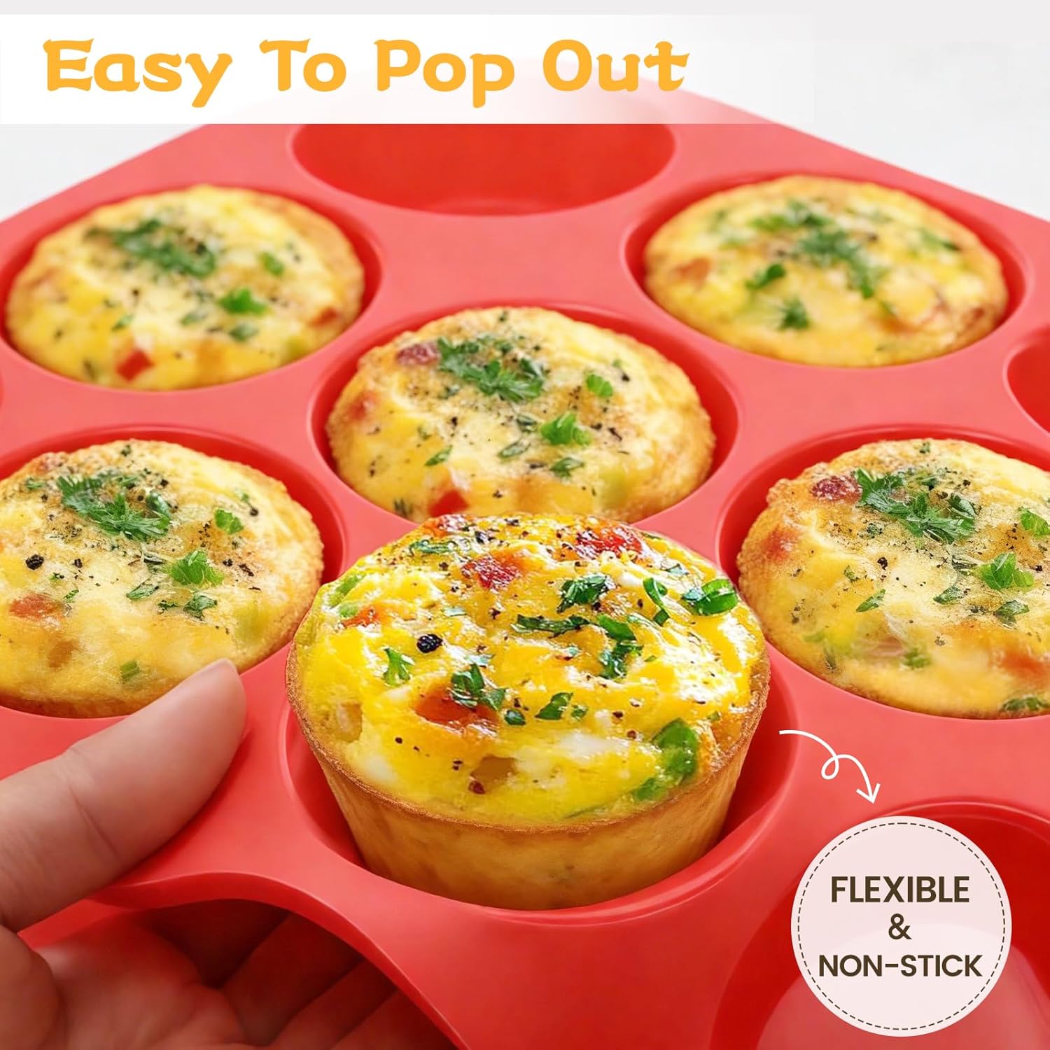 12 Cups Silicone Muffin Pan - Nonstick Cupcake Pan 1 Pack Regular Size Silicone Mold for Baking - Image 4
