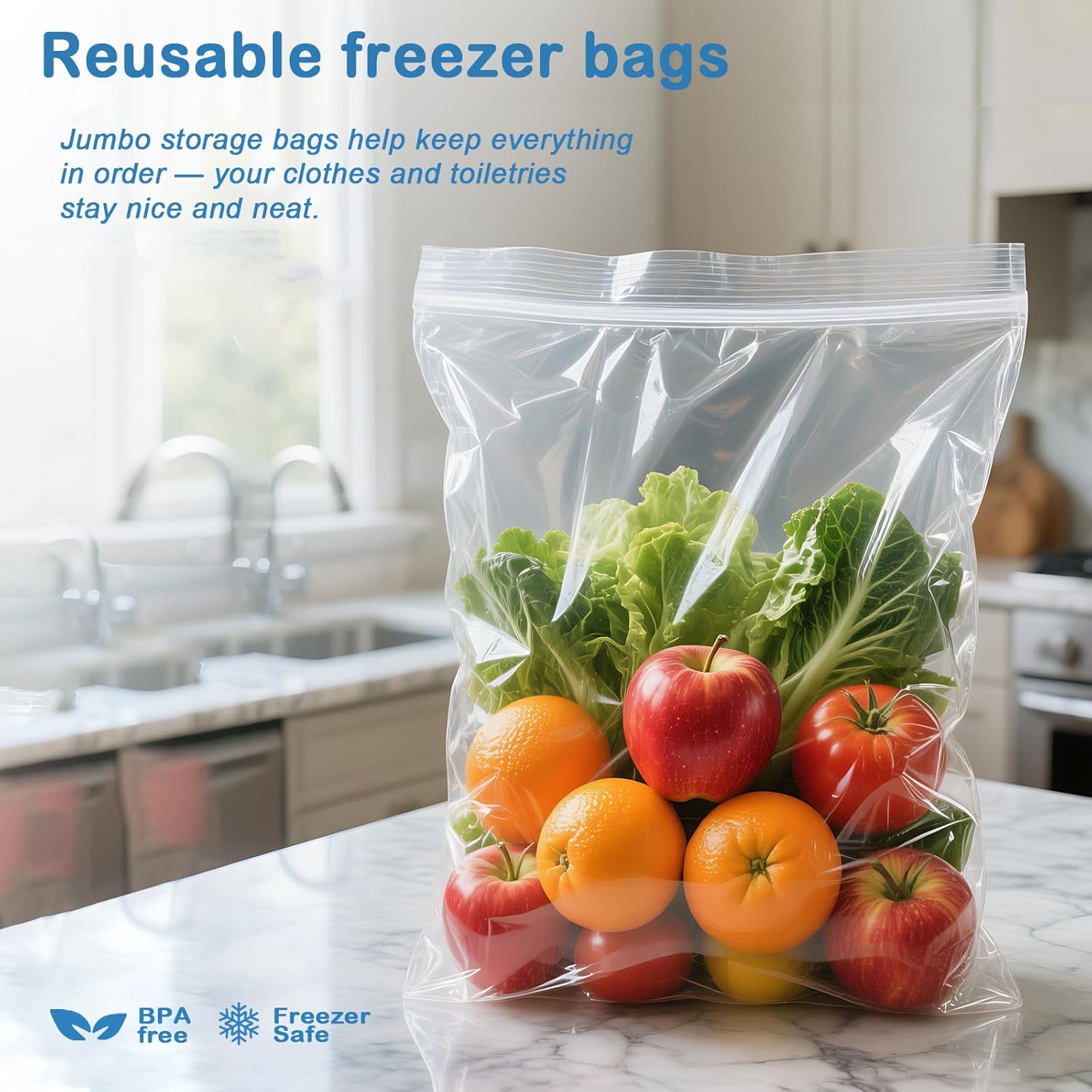 Extra Large Storage Bags - Zipper Seal, 3.1-mil Thick, Heavy Duty, 5 Gallon 18