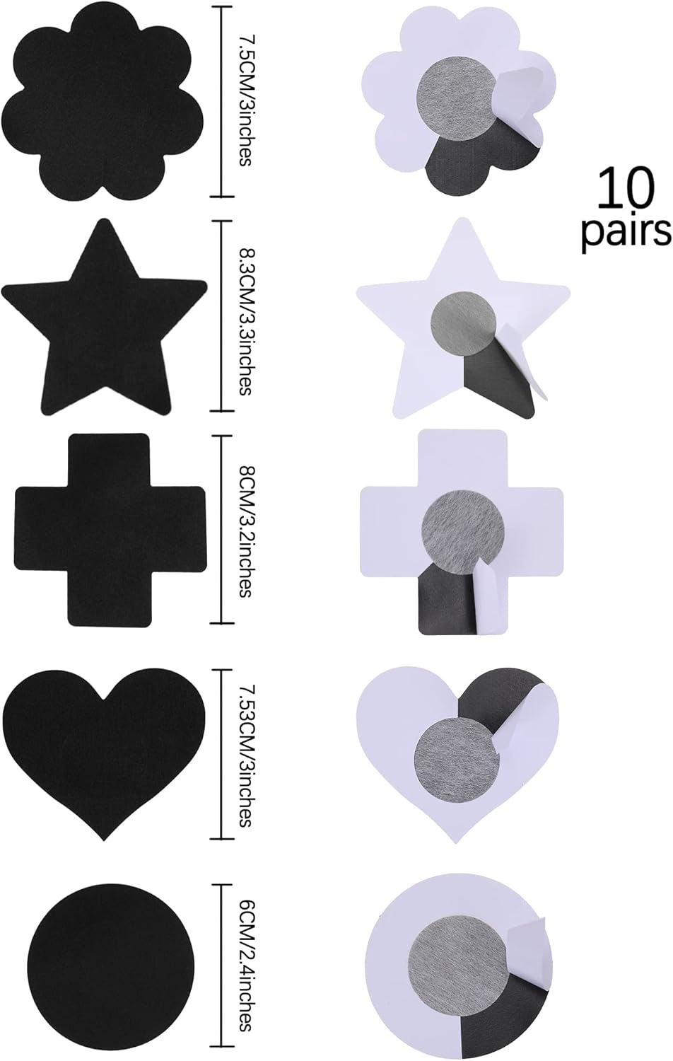 10 Pairs Women Nipple Petals Disposable Bra Pasties Adhesive Round Heart Petals Bra Satin Bra Cover - Image 2