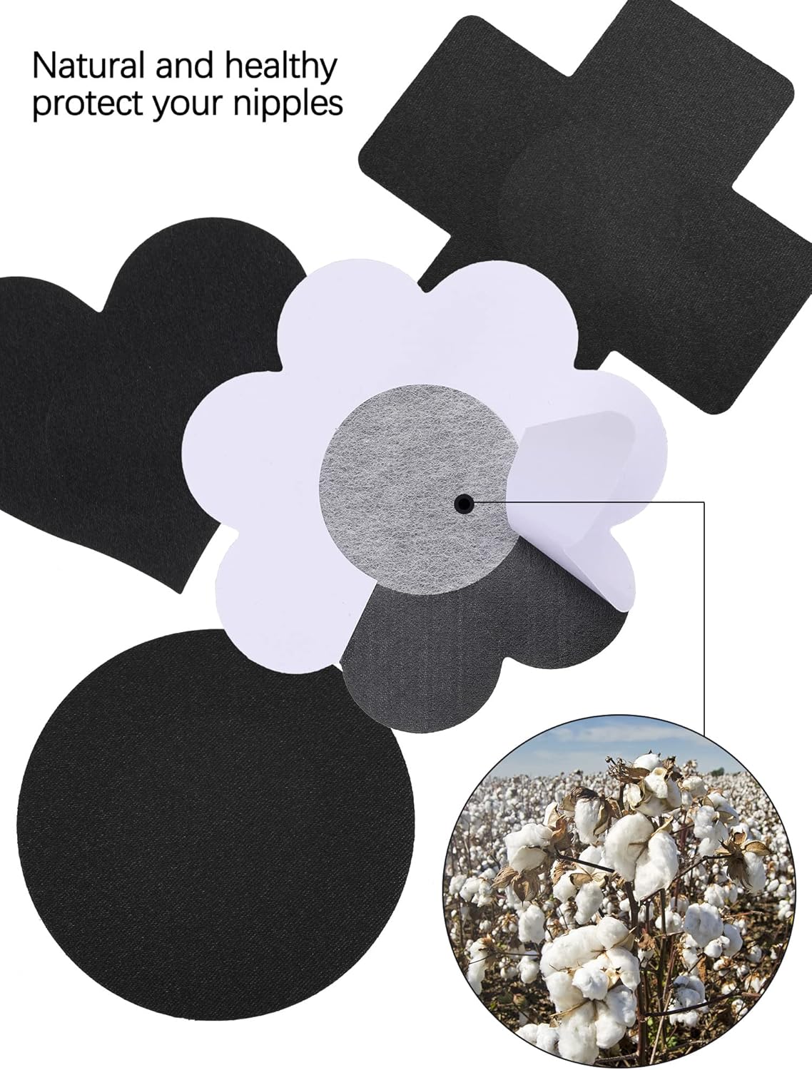 10 Pairs Women Nipple Petals Disposable Bra Pasties Adhesive Round Heart Petals Bra Satin Bra Cover - Image 3