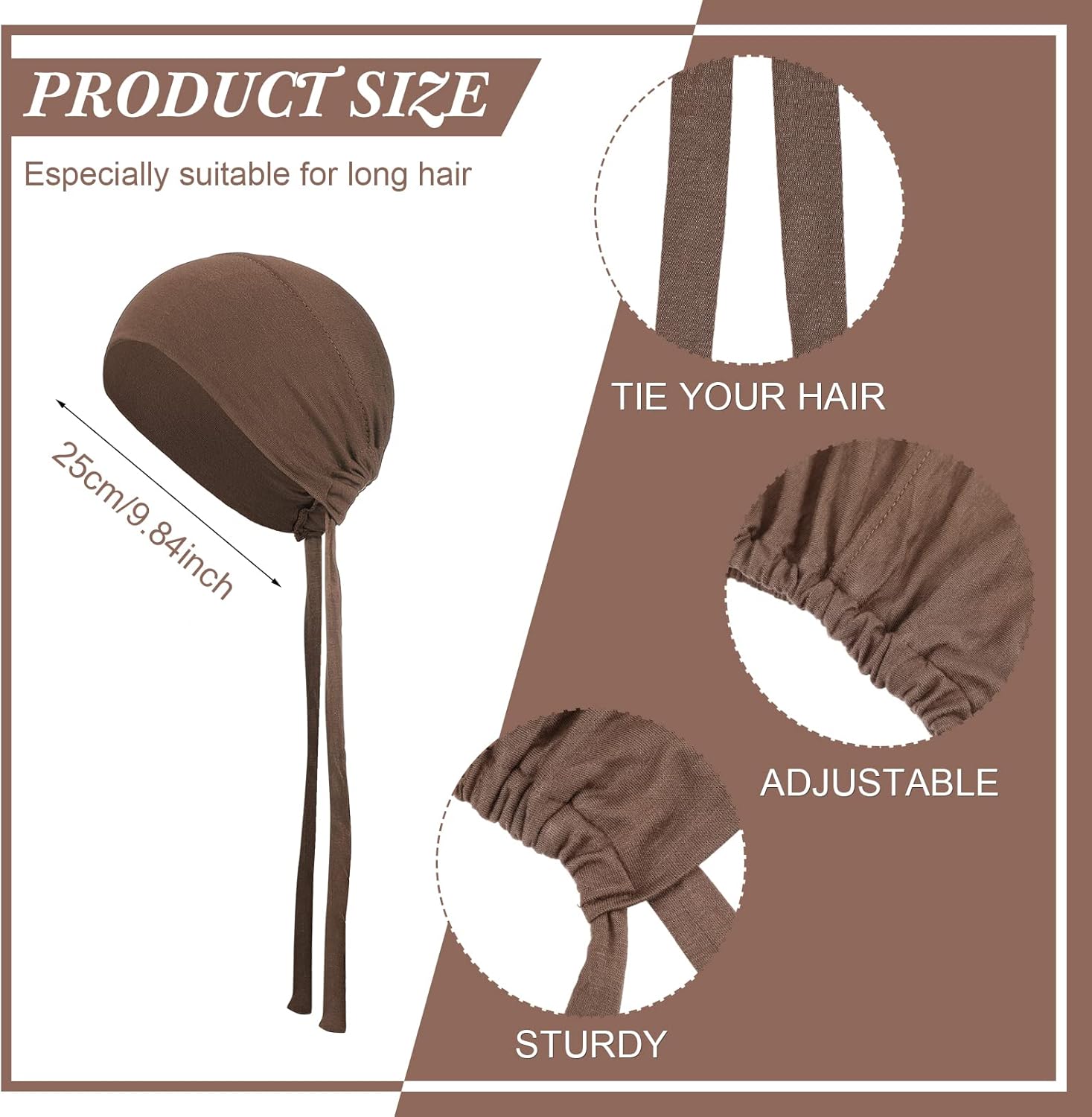 4 Pieces Women Under Scarf Hat Hijab Cap Islamic Muslim Under Scarf Turban Beanie Cap - Image 2