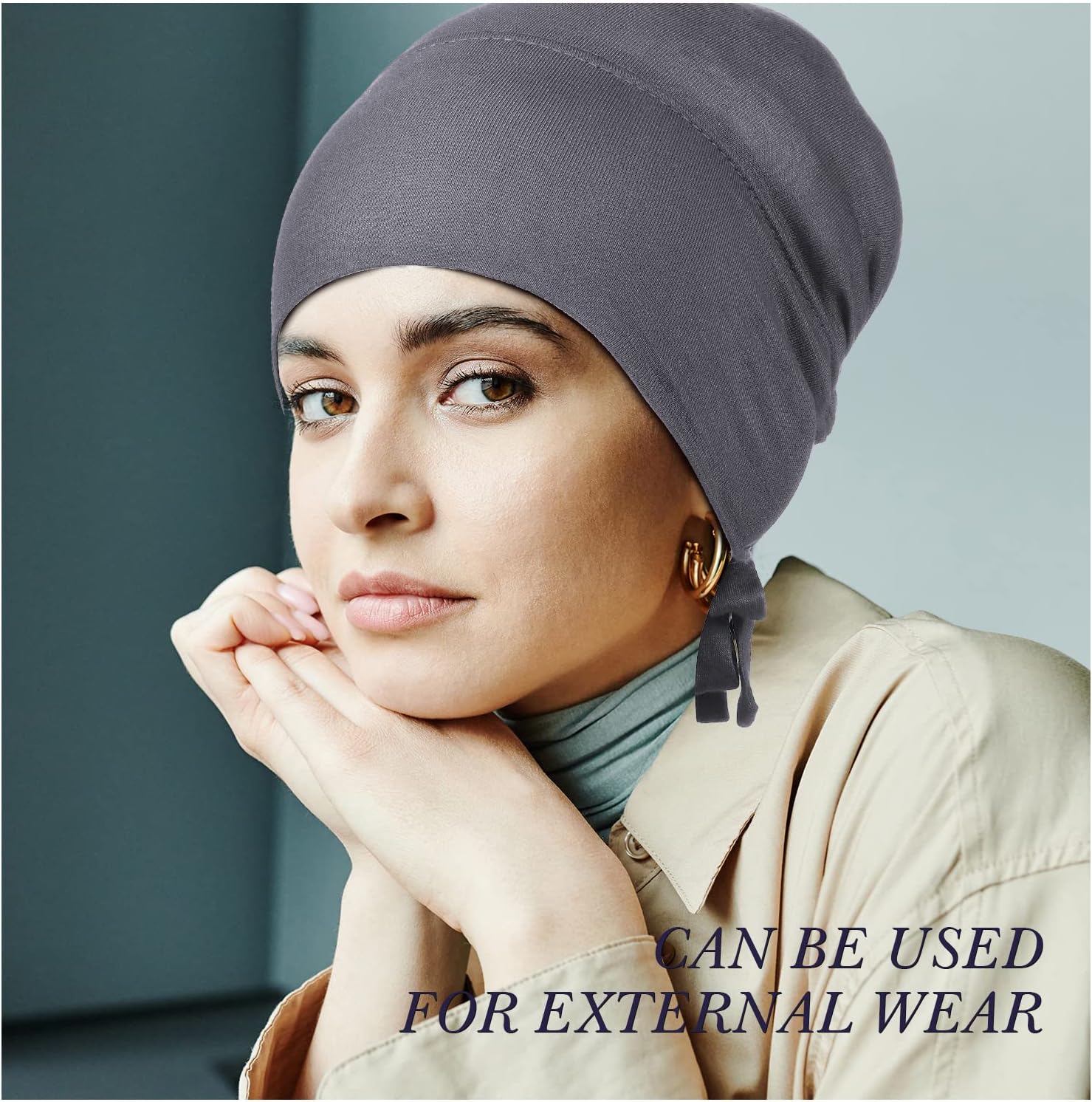 4 Pieces Women Under Scarf Hat Hijab Cap Islamic Muslim Under Scarf Turban Beanie Cap - Image 5