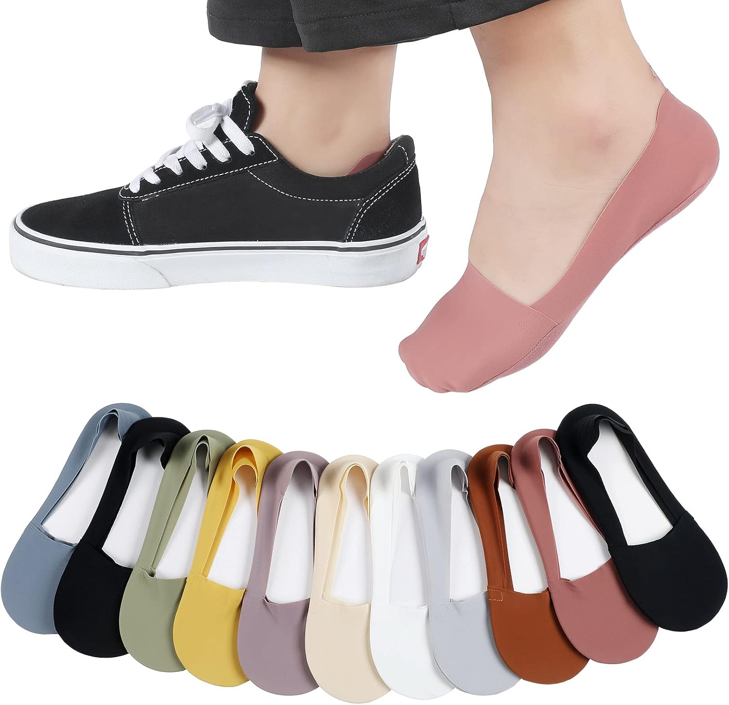 10 Pairs No Show Socks - Women & Men, Low Cut, Liner, Ice Silk, Nonslip, Invisible, Thin - Image 1