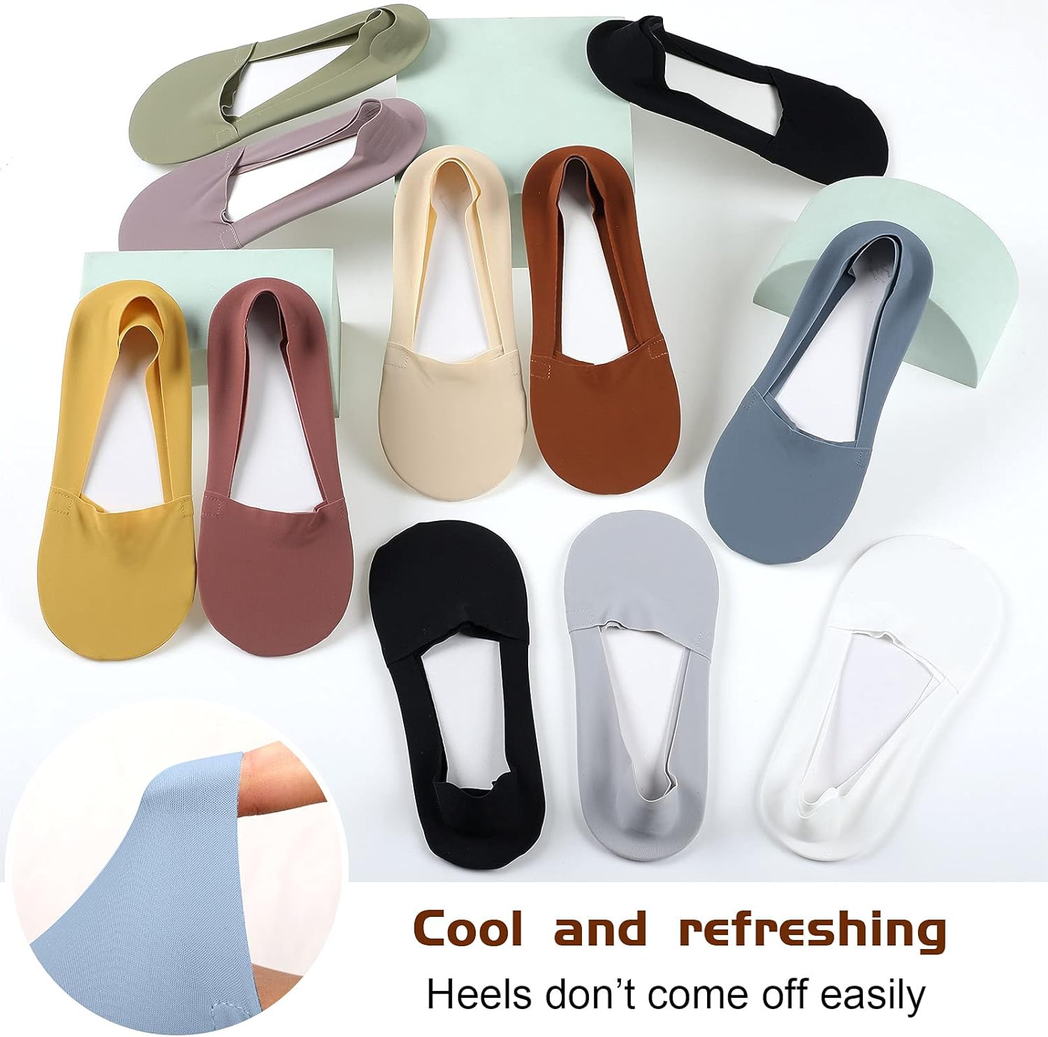 10 Pairs No Show Socks - Women & Men, Low Cut, Liner, Ice Silk, Nonslip, Invisible, Thin - Image 3