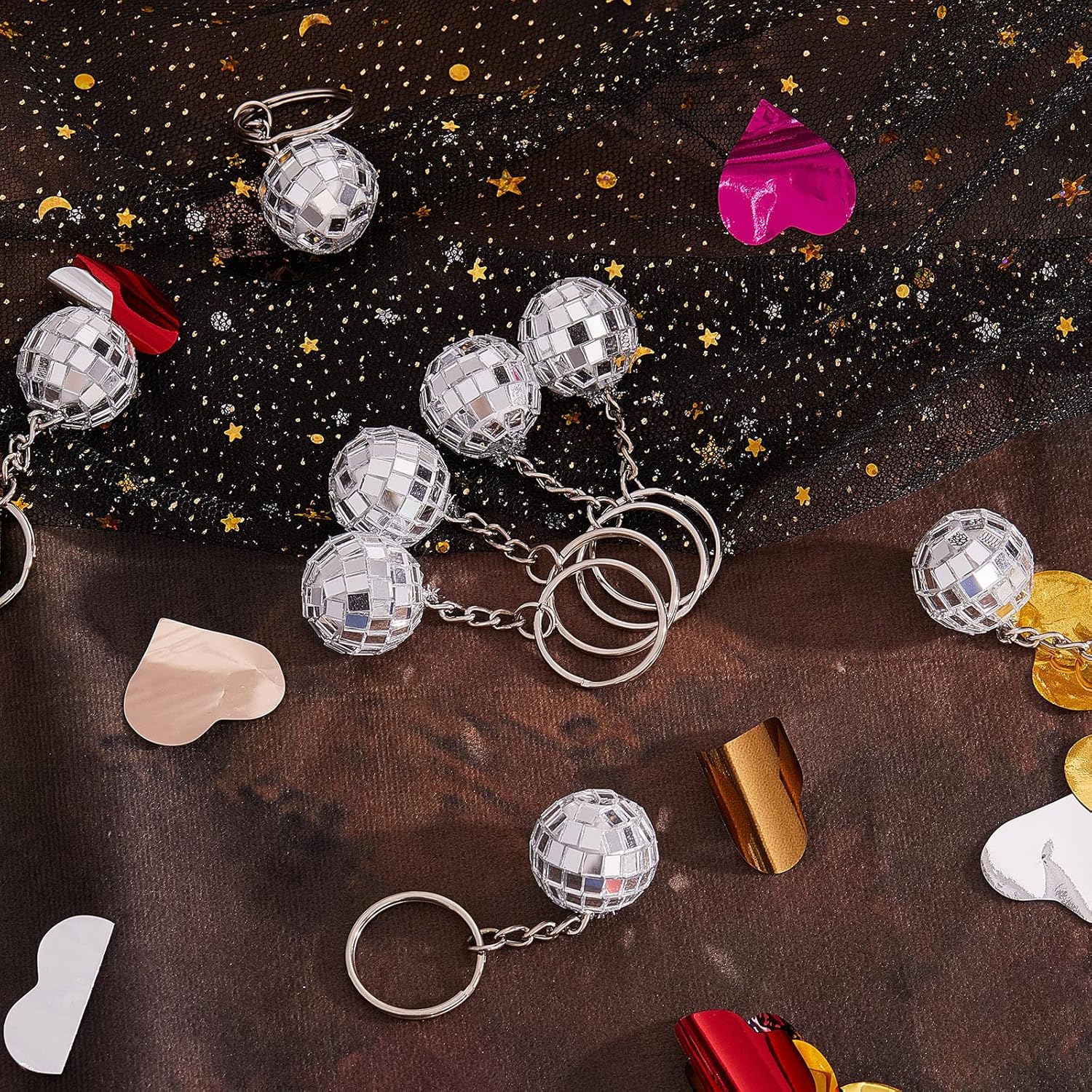 12 Pieces Mini Mirror Disco Ball Keychains Bulk Silver Disco Ball 70s 80s 90s Keychains Accessories Party Favors for Halloween Christmas Thanksgiving Party Supplies Decorations - Image 7
