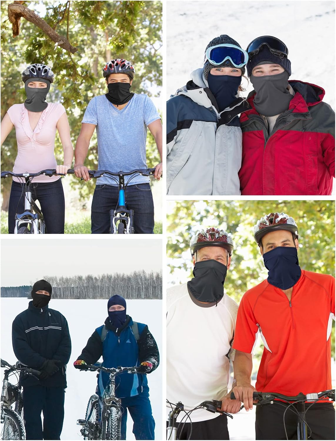 9 Pieces Balaclava Full Face Mask UV Sun Protection Face Cover Summer Cooling Neck Gaiter Breathable Windproof Hood (Black, Gray, Navy Blue), One Size - Image 2