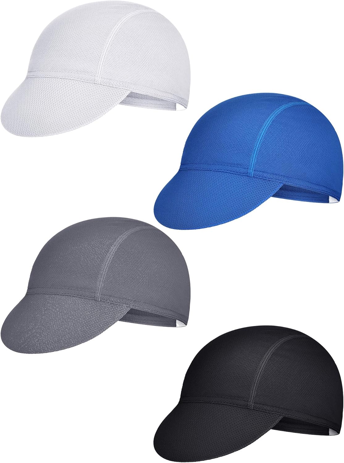 4 Pieces Summer Unisex Cycling Cap Breathable Bicycle Caps Sweat-Absorbing Biking Caps for Women Men Running Outdoor Sports - Image 1