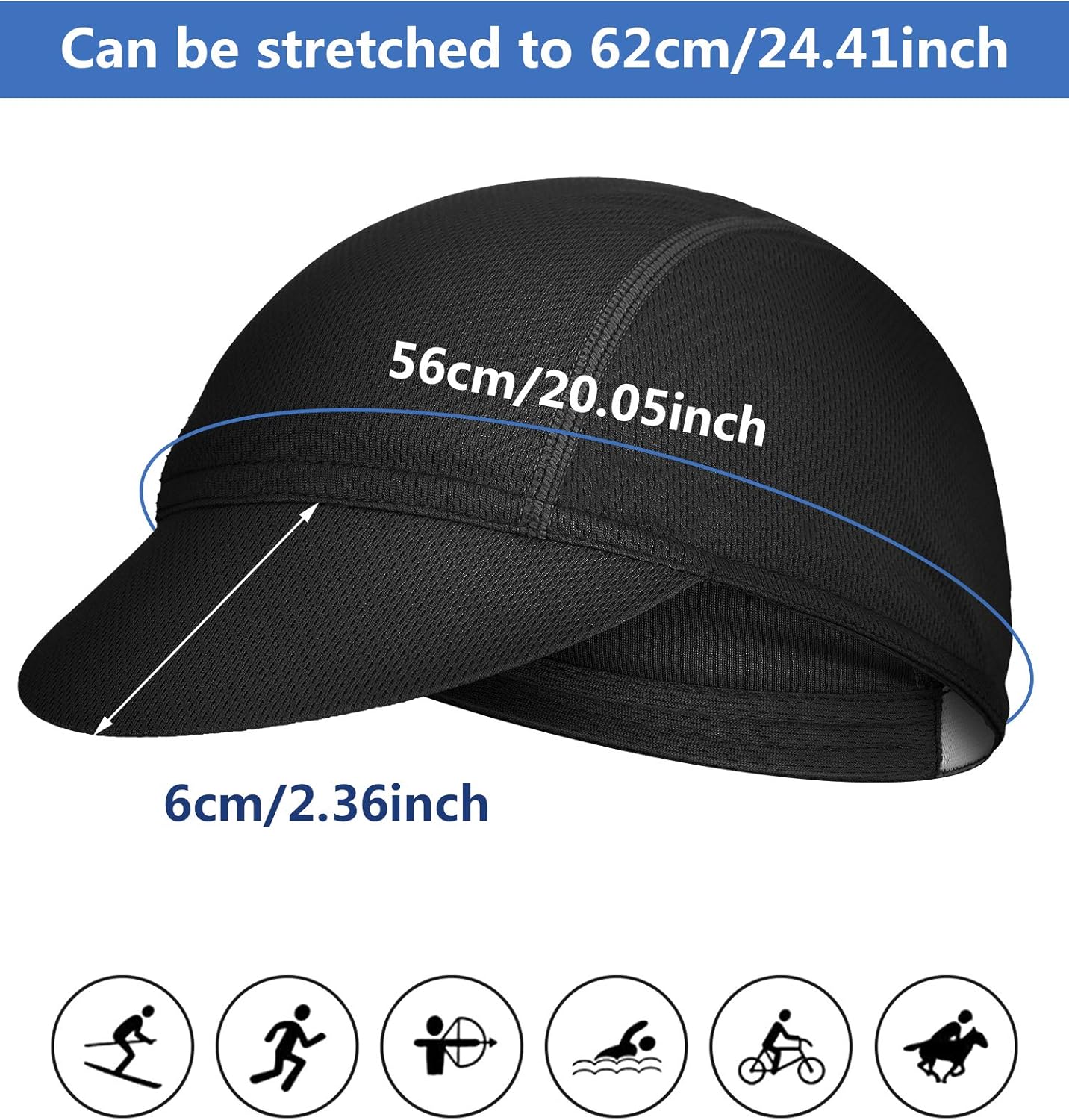 4 Pieces Summer Unisex Cycling Cap Breathable Bicycle Caps Sweat-Absorbing Biking Caps for Women Men Running Outdoor Sports - Image 3