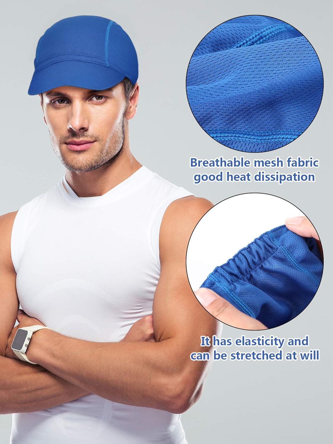 4 Pieces Summer Unisex Cycling Cap Breathable Bicycle Caps Sweat-Absorbing Biking Caps for Women Men Running Outdoor Sports - Image 4