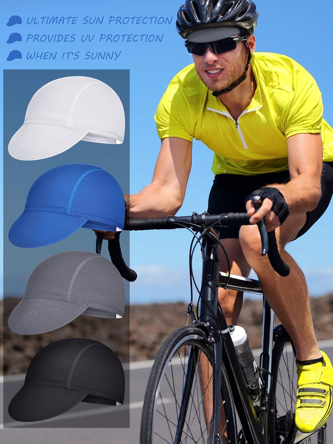 4 Pieces Summer Unisex Cycling Cap Breathable Bicycle Caps Sweat-Absorbing Biking Caps for Women Men Running Outdoor Sports - Image 6