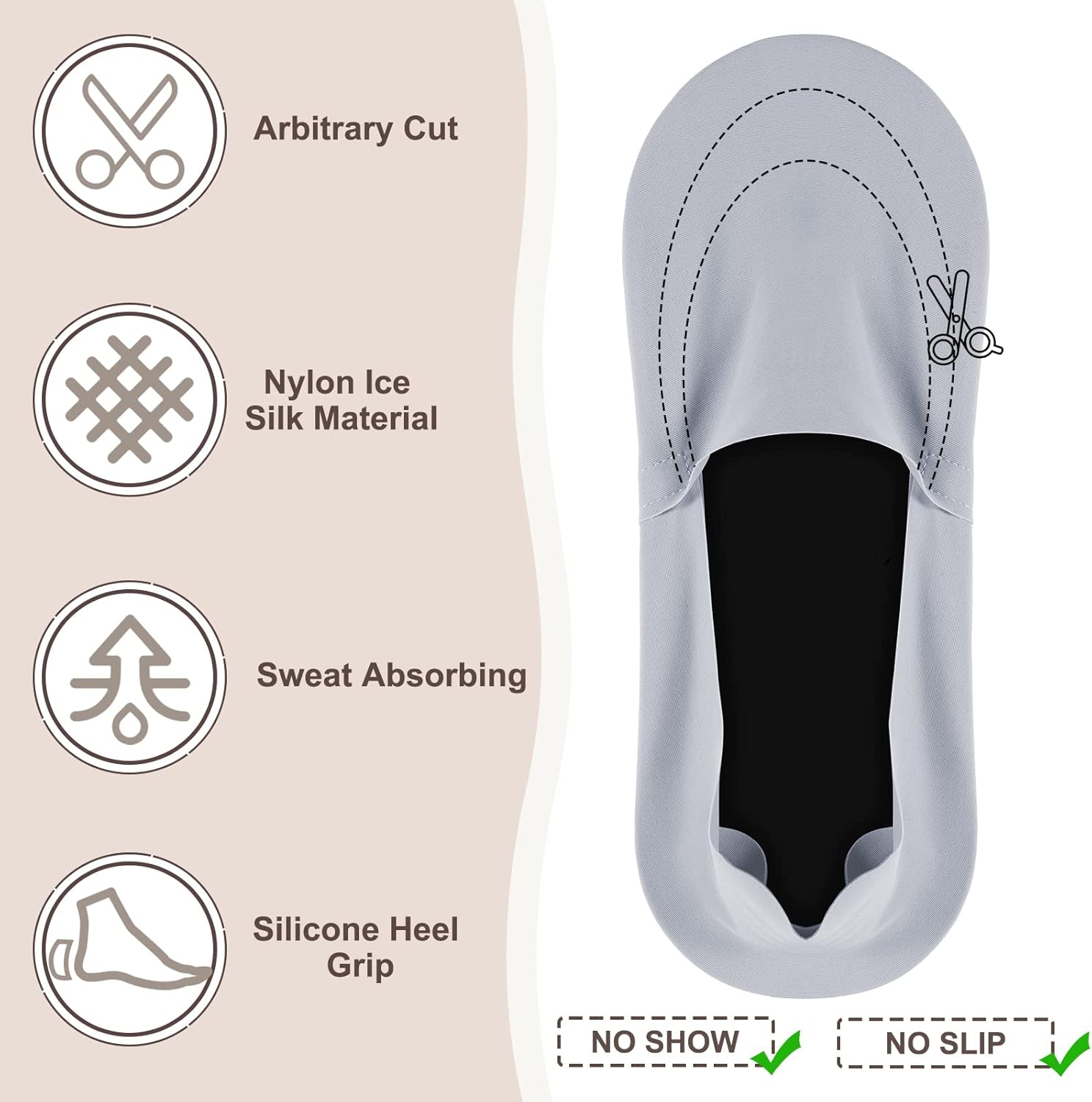 10 Pairs No Show Socks Women Men Low Cut Liner Socks Ice Silk Socks Nonslip Liner Socks Invisible Socks Thin Socks - Image 3