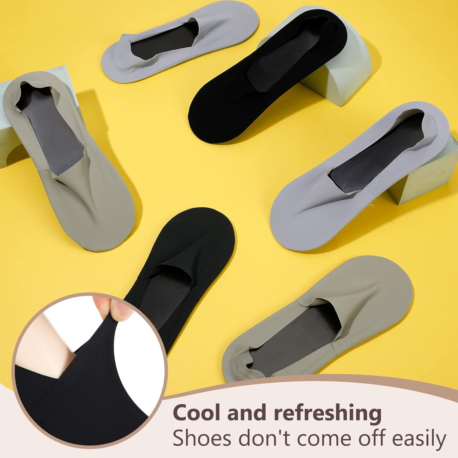 10 Pairs No Show Socks Women Men Low Cut Liner Socks Ice Silk Socks Nonslip Liner Socks Invisible Socks Thin Socks - Image 6