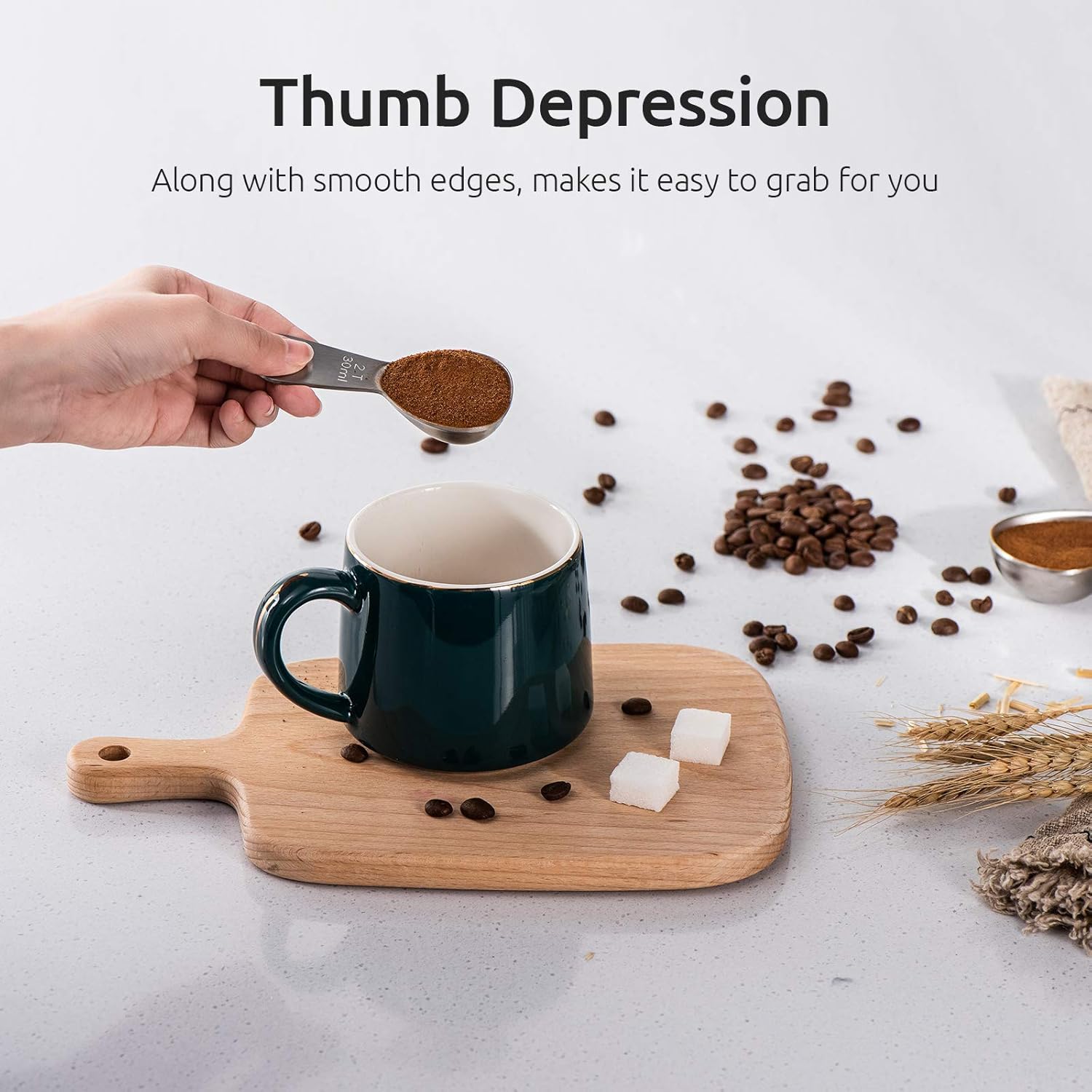 Coffee Scoop:  18/8 Stainless Steel Measuring Coffee Scoop 2 tablespoon, Short Handled Measure Scooper for Ground Coffee, Bean in Canister (Silver, 2Tbsp/30ml) - Image 6