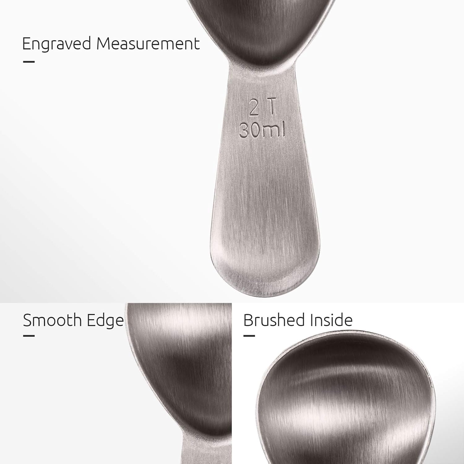 Coffee Scoop:  18/8 Stainless Steel Measuring Coffee Scoop 2 tablespoon, Short Handled Measure Scooper for Ground Coffee, Bean in Canister (Silver, 2Tbsp/30ml) - Image 7