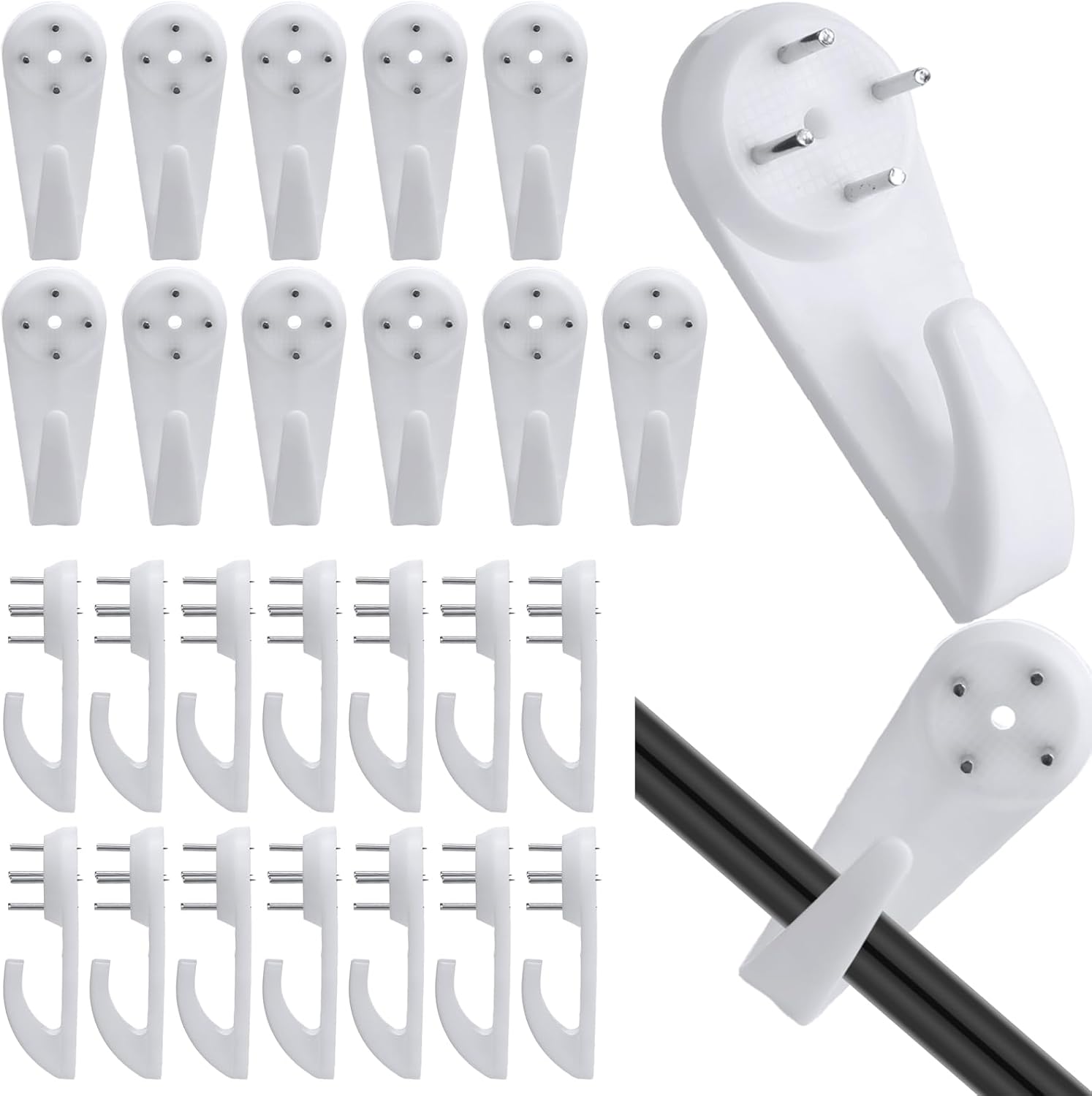 100 Pcs String Light Hooks Fairy Light Hooks No Drilling Invisible Heavy Duty Nail Hangers for Outdoor Brick Wall Hanging Spring Summer Holiday Party Decorations - Image 1