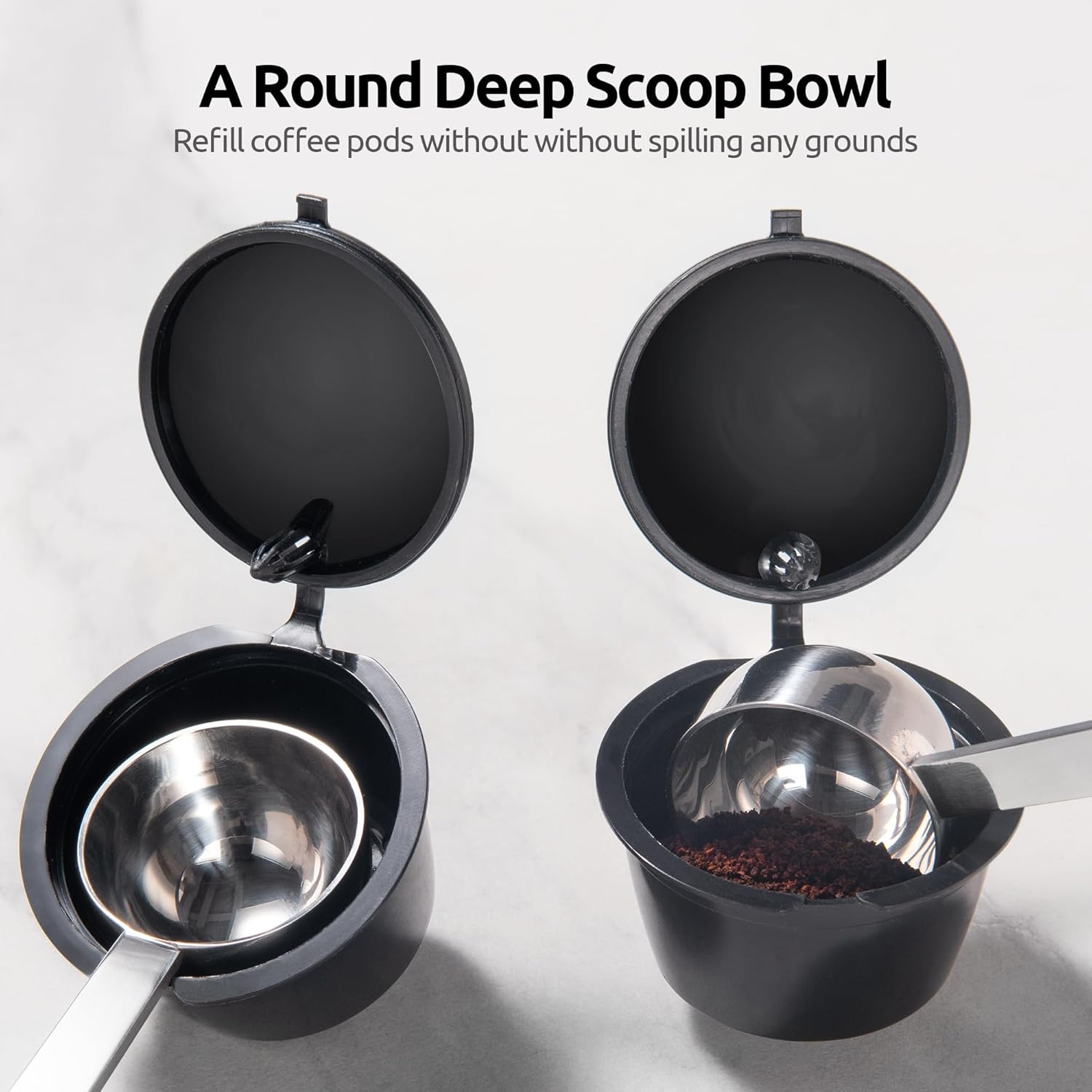 Coffee Scoop 1 Tablespoon: 18/8 Stainless Steel Measuring Scooper for Ground Coffee, Bean, Powder, Espresso, 4.3in Long Handle Metal Measure Spoon for Canister, Jar (1Tbsp/15ml) - Image 5