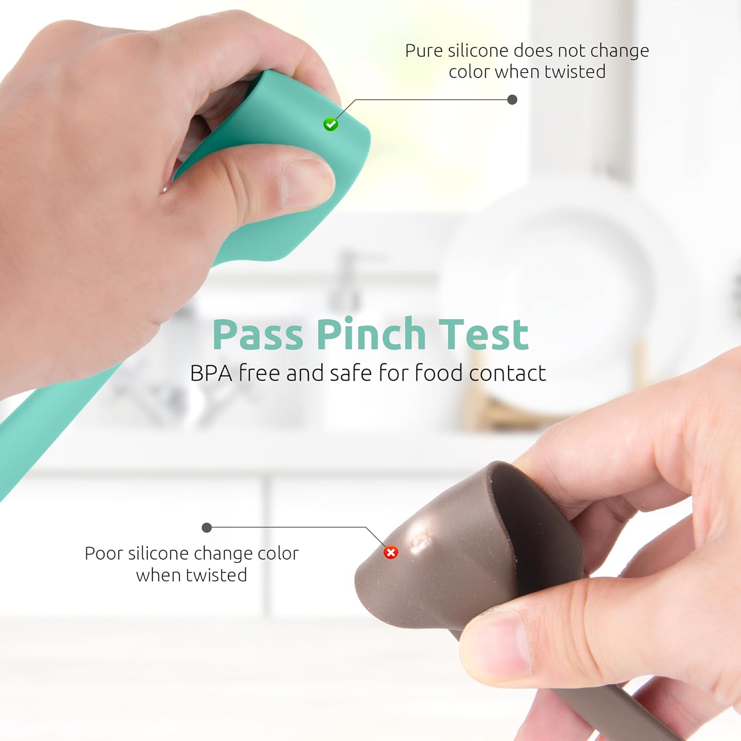 Small Mini Silicone Spatula: 9×2inch 600ºF Heat-Resistant Food-Grade Jar Scraper for Kitchen Use, Non-Stick Seamless Flexible Baking Utensil for Mixing, Scraping Jam in Bowl or Cup (Aqua Sky) - Image 4