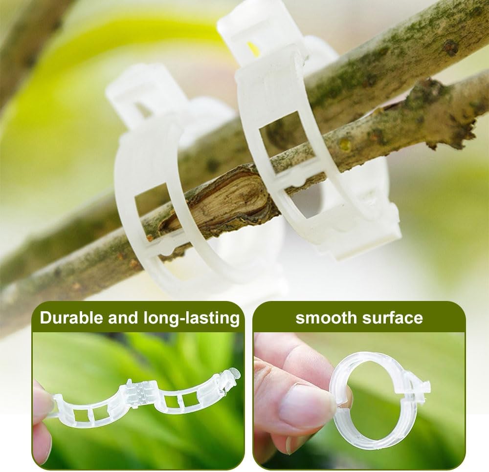 2024 New Secured Plastic Plant Clip, Upgraded Plant Support Clips Reusable Garden Clips 50Pcs, Plant Support Clips Garden Climbing Vines Fixing Clip Trellis Clips Climbing Tomato Clips (50, Green) - Image 2