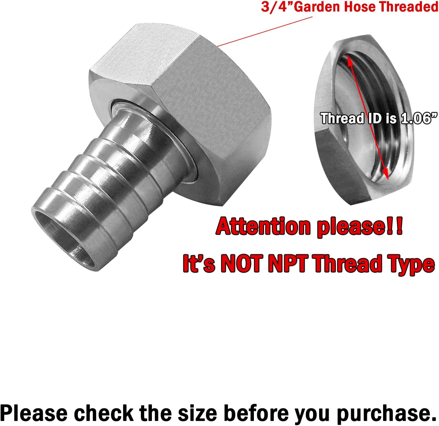 Stainless Steel Garden Hose Swivel Fitting 3/4