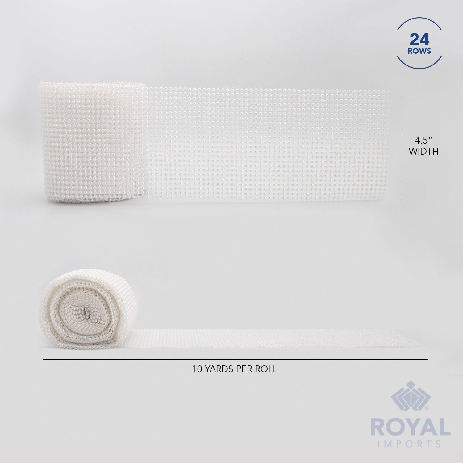 Pearl Bling Wrap Ribbon for Wedding Cake, Party, Holiday & Home Decoration, 10 Yards - White - Image 6