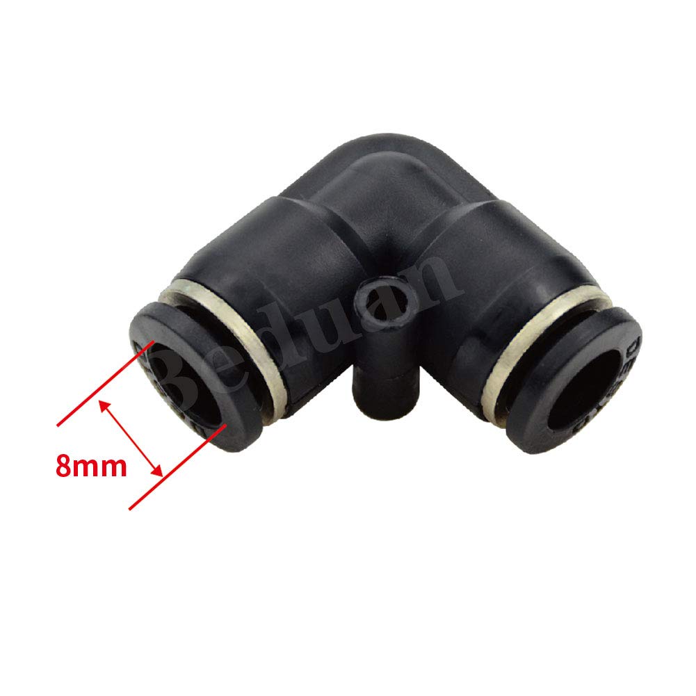 Push to Connect Fitting Elbow, 8mm x 8mm Tube OD Pneumatic 90° Degree Adapter Push in Fitting for Air Compressor （Pack of 10） - Image 2