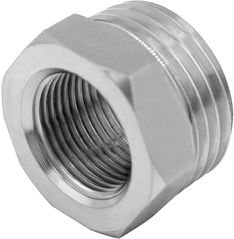 Stainless Water Line Adapter 3/8 Female to 1/2 NPT Male Reducer - Compression Fitting for Kitchen Bathroom Faucet Supply Hose, Stop Valve, Pipe Connector (Pack of 2) - Image 5