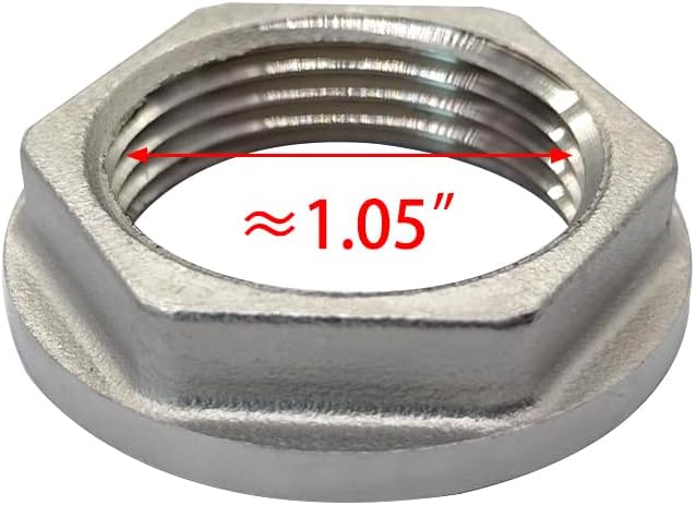 Stainless Steel 3/4 NPS Female Threaded Hex Lock Nuts Flange Gasket for Pipe Connection Bulkhead Fitting - Image 2