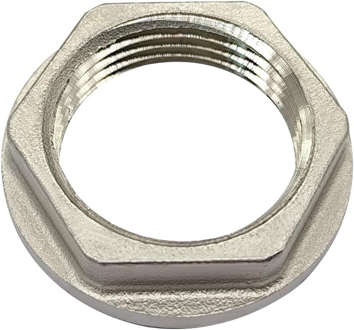 Stainless Steel 3/4 NPS Female Threaded Hex Lock Nuts Flange Gasket for Pipe Connection Bulkhead Fitting - Image 3