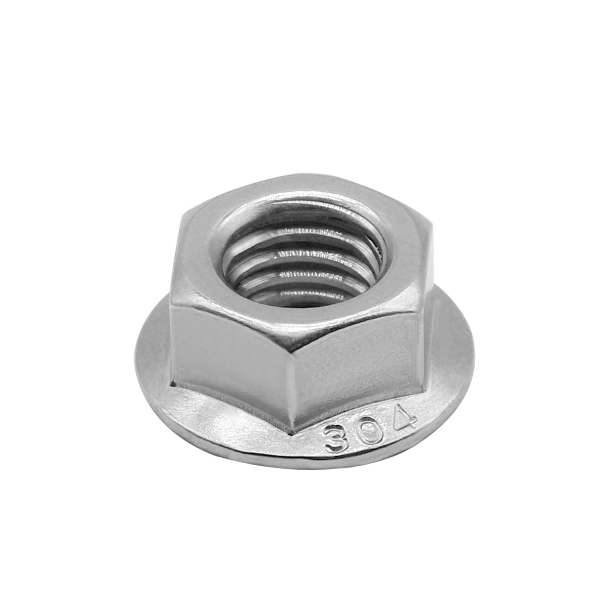 M5*0.8 Serrated Flange Hex Lock Nuts 304 Stainless Steel 18-8 Bright Finish (100PCS) - Image 4