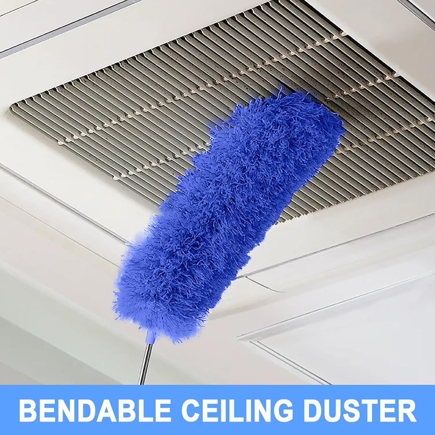 Cobweb Dusters with Extension Pole 100-inch, Spider Web Brush & Ceiling Cleaning Kit, Washable Cleaning Duster Kit with 2 Duster Heads, Cobweb Duster, Corner Brush for Ceiling Fan, Furniture, Home - Image 4
