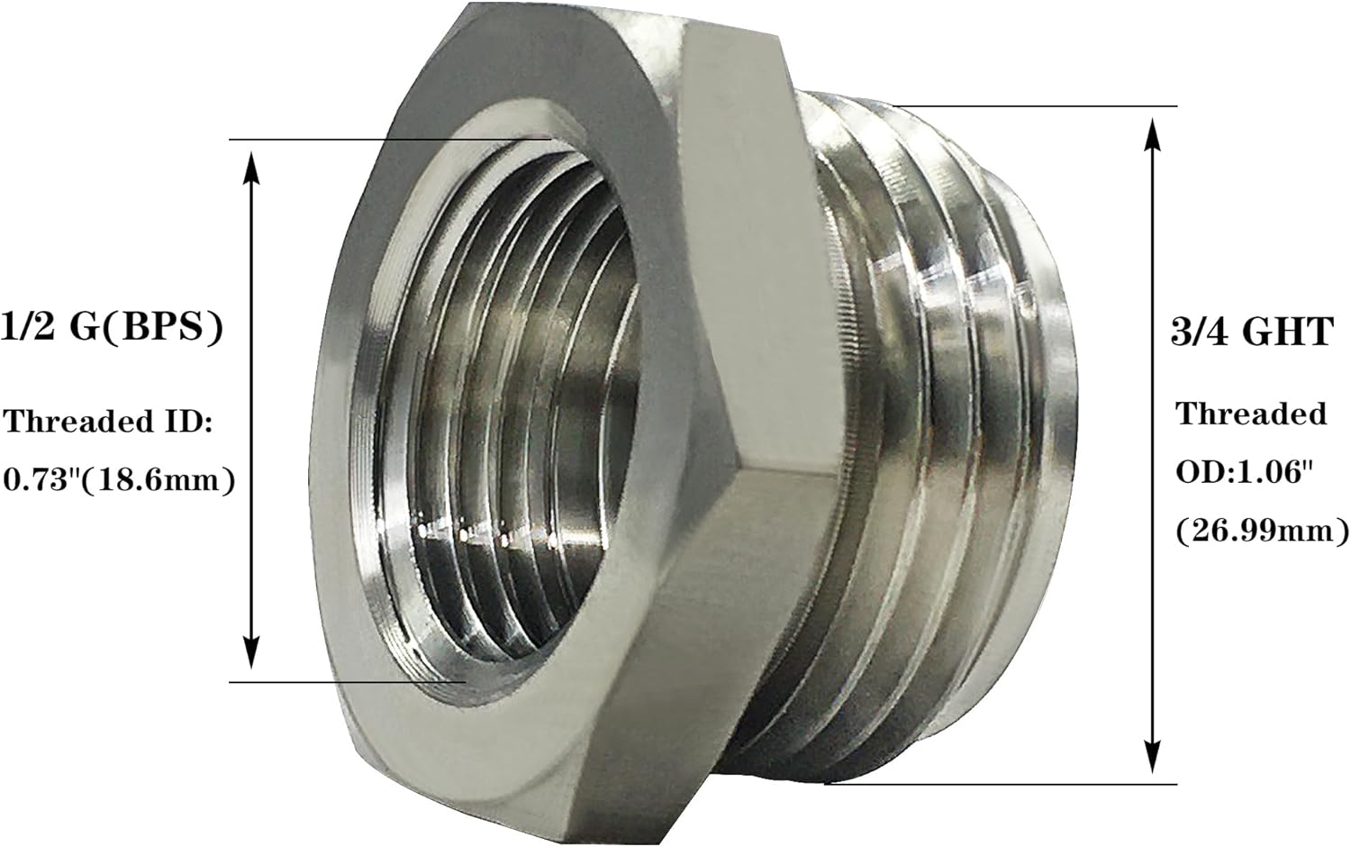1PCS Stainless Steel 3/4
