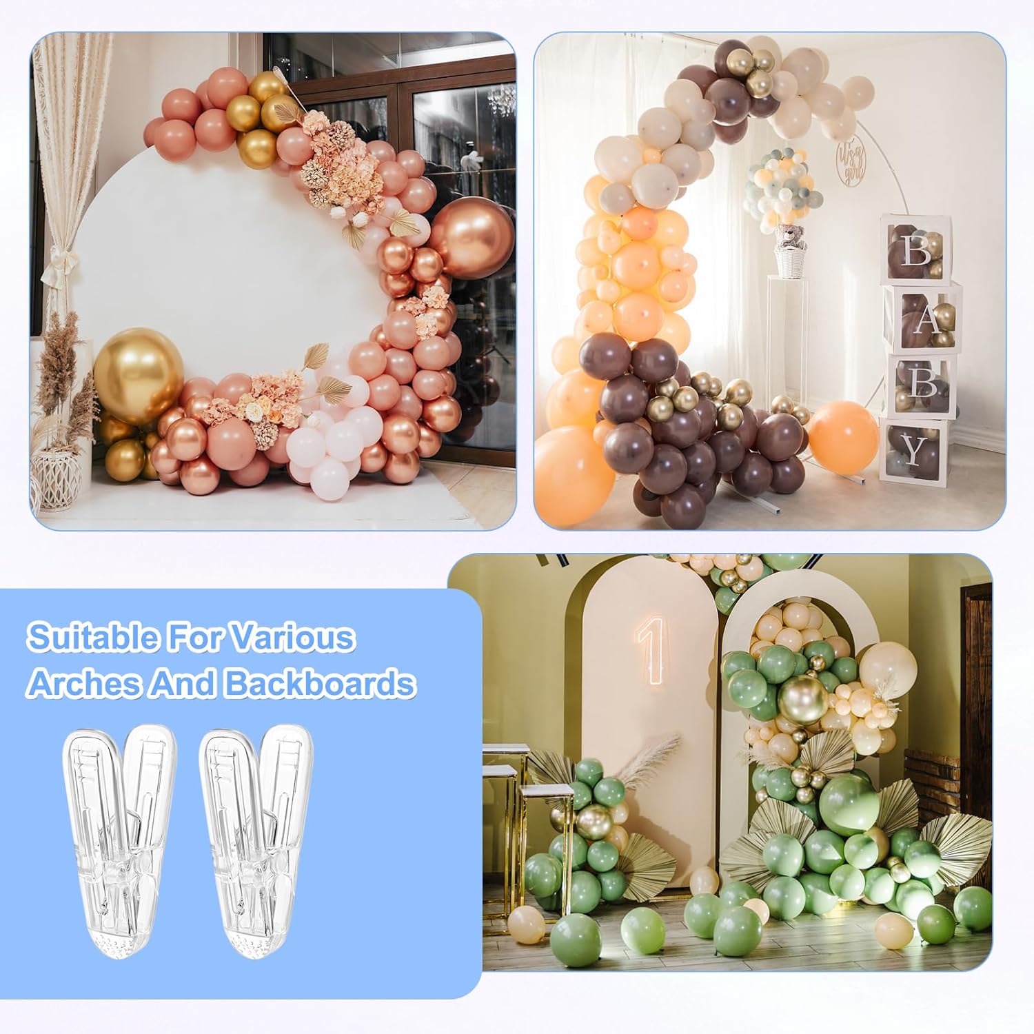 30 Pack Balloon Arch Clips,Clamps for Balloon Arch,Clamps for Backdrop,2.4 Inch Balloons Clip,Spring Clamp for Crafts,Backdrop,Photography,Woodworking,Party,Birthday,Wedding - Image 3