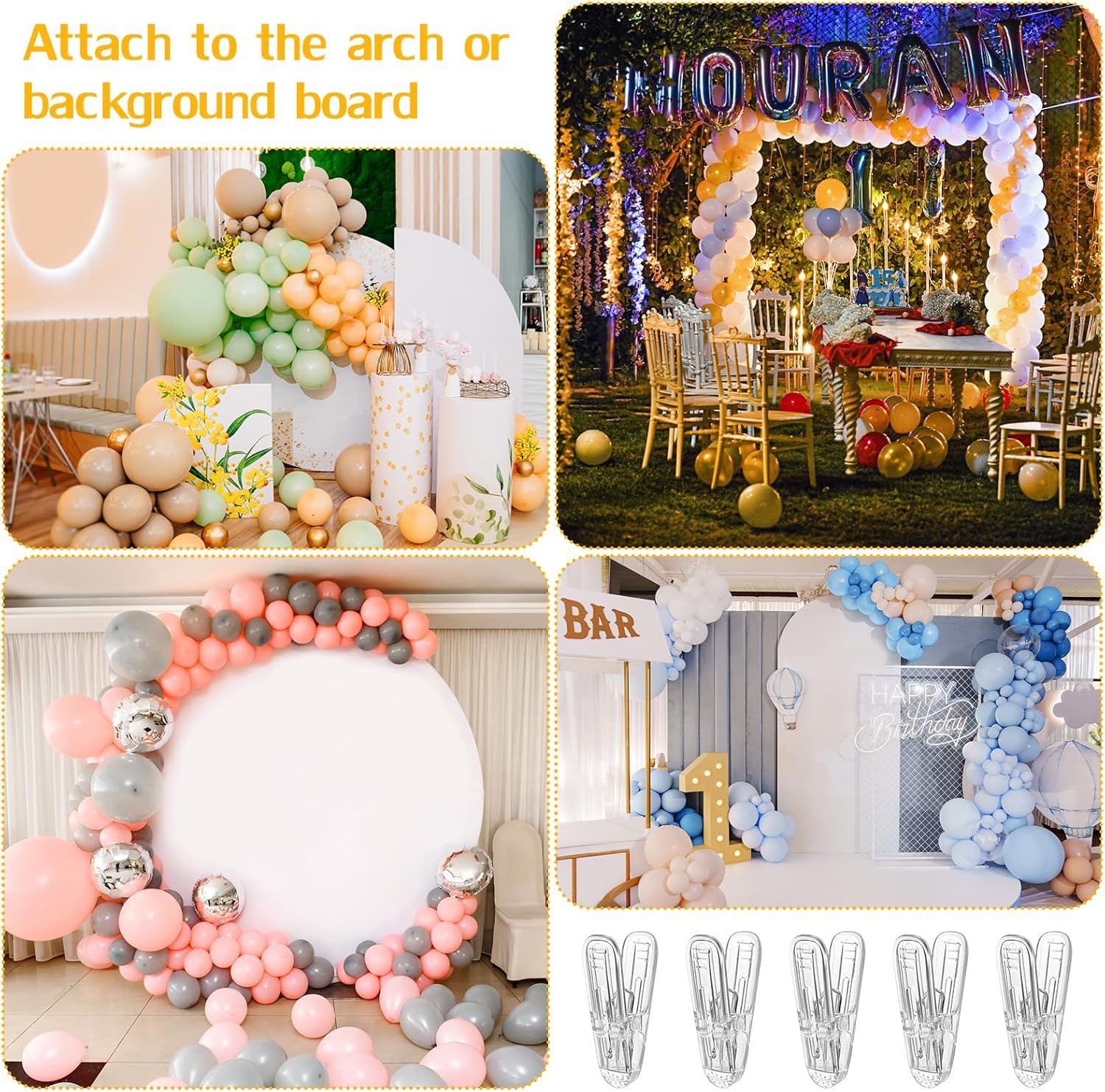 30 Pack Balloon Arch Clips,Clamps for Balloon Arch,Clamps for Backdrop,2.4 Inch Balloons Clip,Spring Clamp for Crafts,Backdrop,Photography,Woodworking,Party,Birthday,Wedding - Image 4