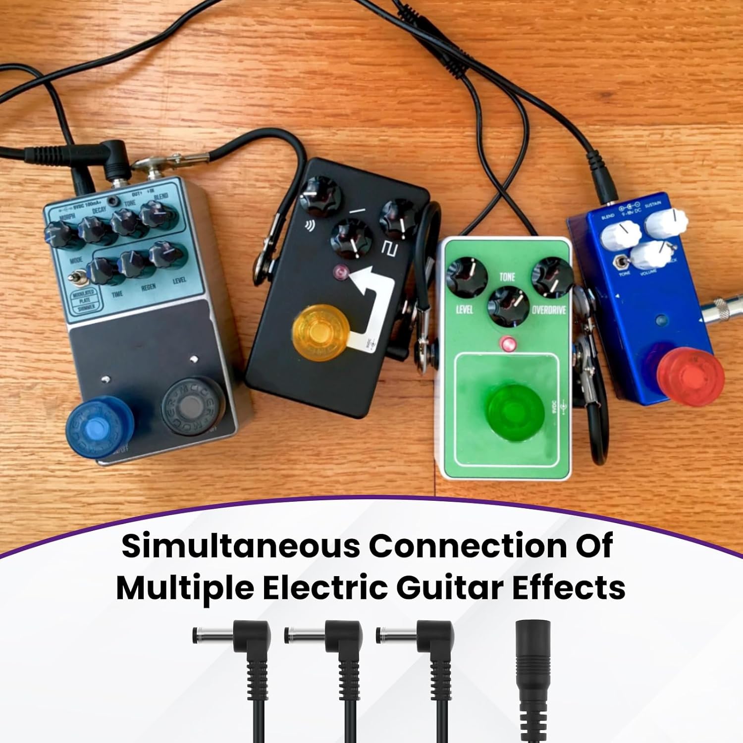 2Pcs Guitar Pedal Effect Power Cable, 1 to 2 Way and 1 to 3 Way Daisy Chain, Guitar Effect Pedal Powers Supply Splitter for DC 9V Guitars Pedals Power Supply Adapter Plug - Image 7