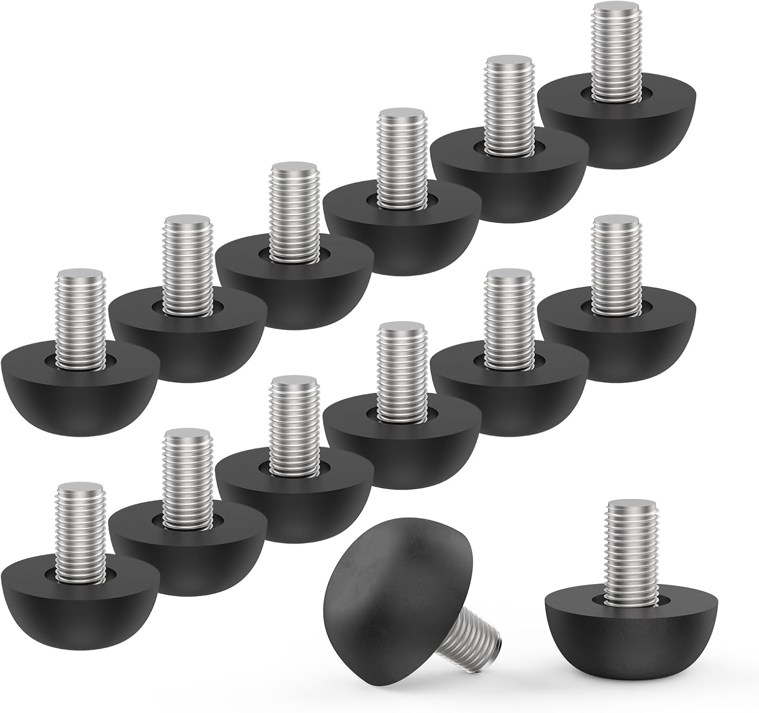 M8 Adjustable Furniture Leg, 304 Stainless Steel Furniture Feet, 8mm x 1.25 Screw-in Leveling Feet, Outdoor Patio Furniture Legs Leveler Replacement for Table, Chair, Desk, Cabinet (12Pcs) - Image 1