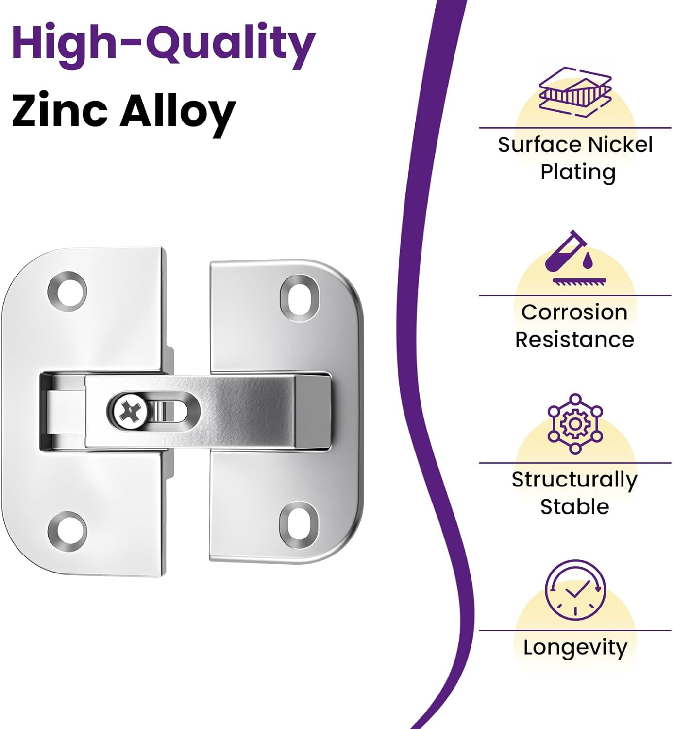 2Pcs 343.90.710 Pie Cut Corner Hinges | Zinc Alloy Adjustable Concealed Replacement Hinges with Screws | Fits SSP 17/19/21, Cabinets & Bifold Doors - Image 3