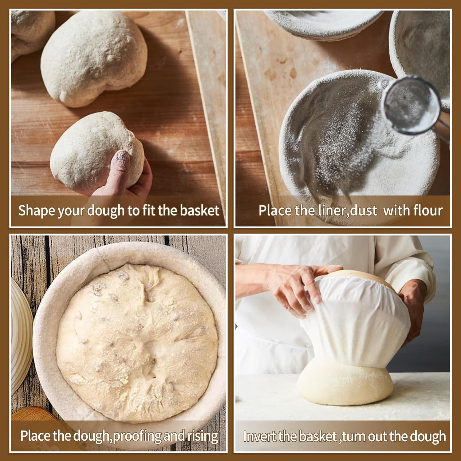 6 Packs Oval Banneton Cloth Liner for Bread Sourdough Proofing，10 inches，Natural Rattan Bread Proofing Cover for Banneton Basket Homemade Baking Dough（Basket Not Included） - Image 4