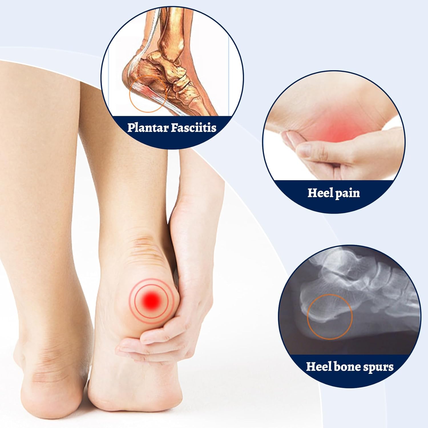 3 Pair Gel Heel Cups Plantar Fasciitis Inserts - Silicone Gel Heel Pads for Heel Pain, Bone Spur & Achilles Pain, Gel Heel Cushions and Cups, Pad & Shock Absorbing Support - Image 4