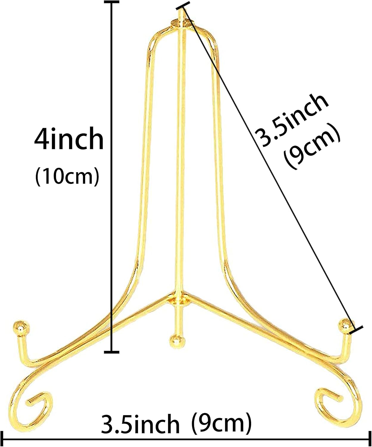 Plate Stands for Display 4 Inch - Decorative Plate Holder - Gold Metal Picture Stand for Table - Small Easels for Display Card, Photo, Mini Sign, and PSA Slab - Ideal for Party and Wedding - 2 Pack - Image 2