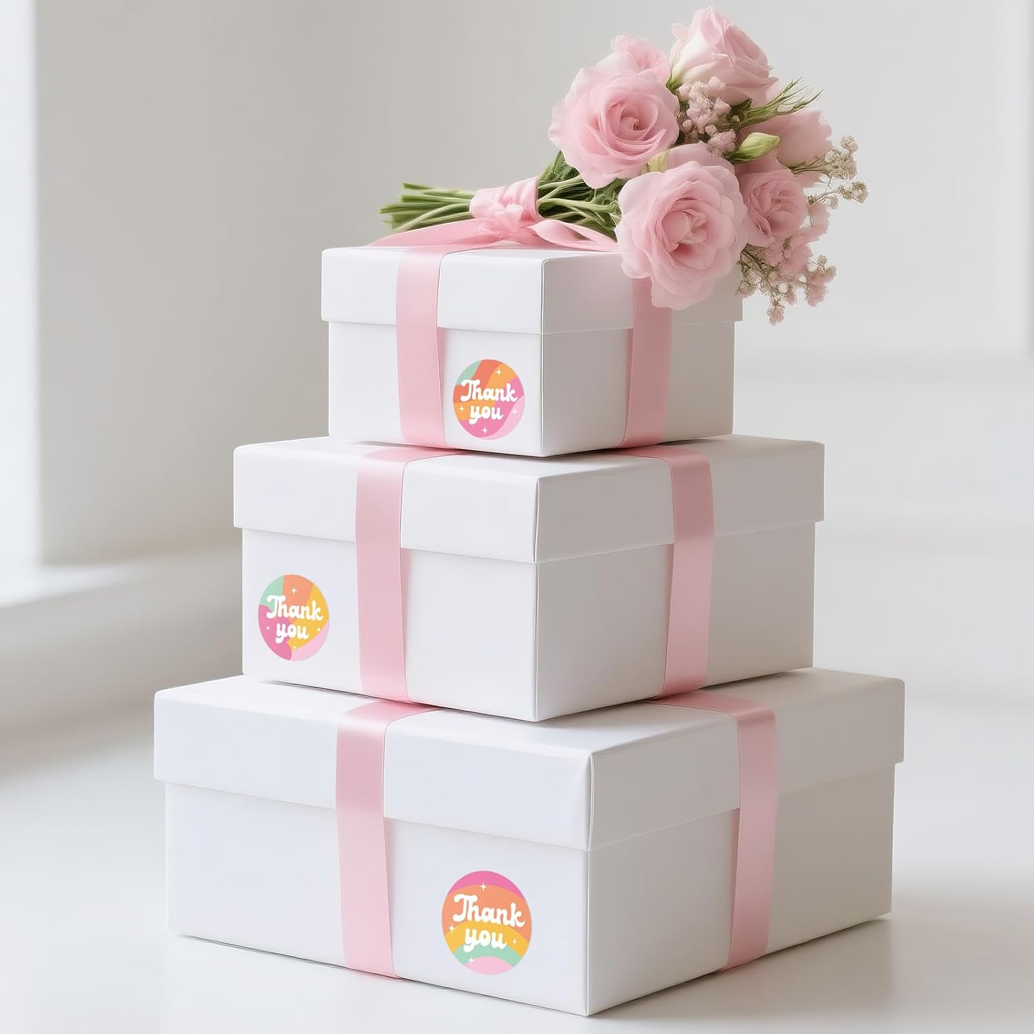 Thank You Stickers - Rainbow Star Thank You Stickers for Small Business 480Pcs 1.5In Thank You Sticker for Packaging Self Adhesive Thank You Party Favor Seal Label Sticker for Card(4 Design) - Image 4